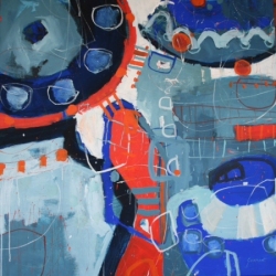 'Asian Green Tea Cup ' 2015 acrylic on linen 101cm x 101cm-min