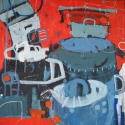 'Chinese Lunchbox' 2015 acrylic on canvas 101cm x 101cm-min